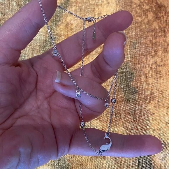 Dolphin CZ Anklet Bracelet - Picture 5 of 9